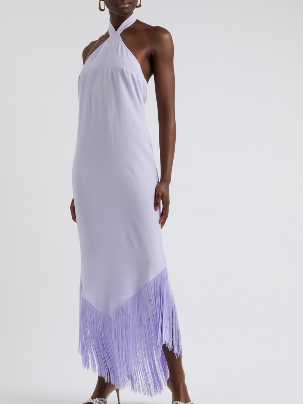 TALLER MARMO Nina Halterneck Fringed Maxi Dress Size  Size 6 (IT42)